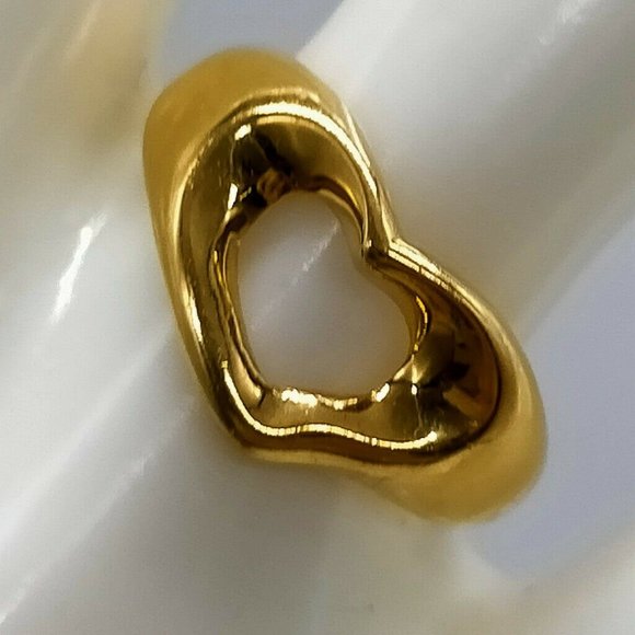Tiffany & Co. Peretti 18k Yellow Gold Open Heart Ring - Picture 7 of 8